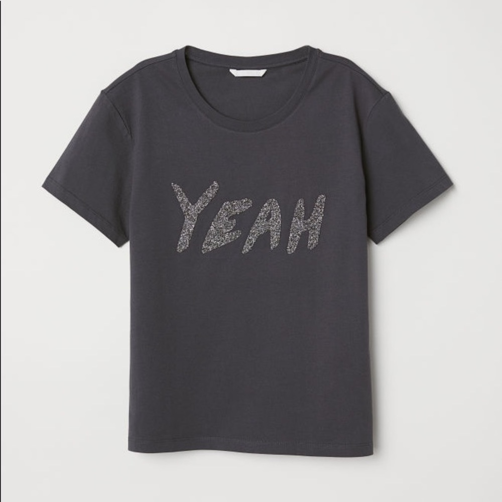 H&M “YEAH” bedazzled tee